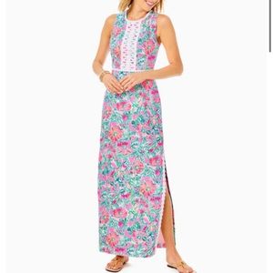 Lilly Pulitzer Ashler Maxi Shift Dress Soleil Pink Perfect Poppy 8